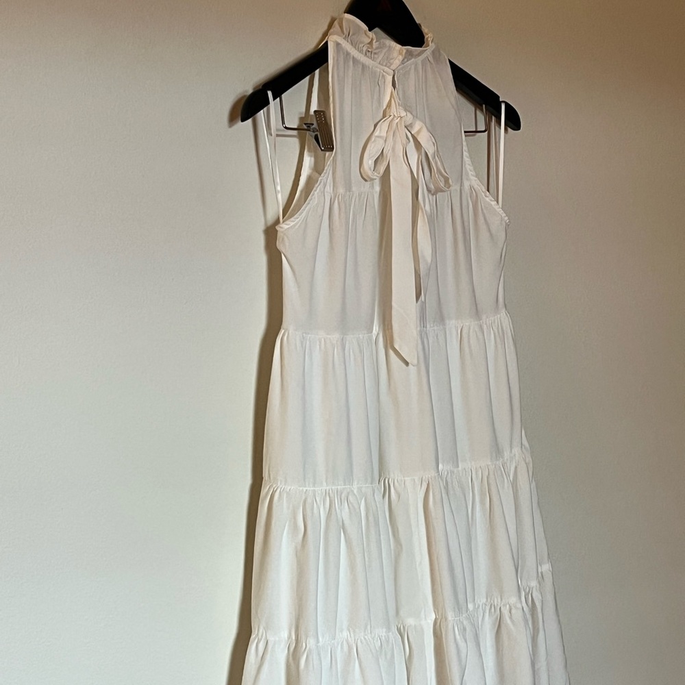 Pinch Halter Tiered Ruffle Dress